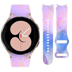 Vozehui 20mm Armband Kompatibel mit Galaxy Watch 6/5/4 40mm 44mm, Silikon Marmormuster Bedruckte Ersatzbänder für Samsung Galaxy Watch 6/4 40mm 44mm/Galaxy Watch5 pro/Galaxy Watch 4 Classic 42mm 46mm von Vozehui