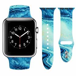 Vozehui Armband Kompatibel mit Apple Watch Armband 42mm 44mm 45mm für Damen Herren, Ersatz Sportband aus Weichem Silikon mit Marmormuster Kompatibel mit iWatch Serie SE 8 7 6 5 4 3 2 1 von Vozehui