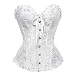 Vrapo Korsett Damen - Bustier Corset Top für Frauen - Vollbrust Corsage Schnürkorsett Taillenformer Dessous - Schwarz - Größe L von Vrapo