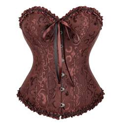 Vrapo Korsett Damen - Bustier Corset Top für Frauen - Vollbrust Corsage Schnürkorsett Taillenformer Dessous - Schwarz - Größe M von Vrapo