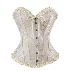 Vrapo Korsett Damen - Bustier Corset Top für Frauen - Vollbrust Corsage Schnürkorsett Taillenformer Dessous - Schwarz - Größe M von Vrapo