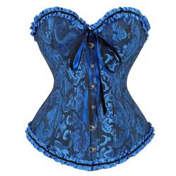 Vrapo Korsett Damen - Bustier Corset Top für Frauen - Vollbrust Corsage Schnürkorsett Taillenformer Dessous - Schwarz - Größe S von Vrapo