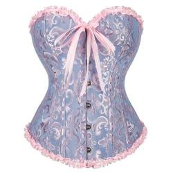 Vrapo Korsett Damen - Bustier Corset Top für Frauen - Vollbrust Corsage Schnürkorsett Taillenformer Dessous - Schwarz - Größe XS von Vrapo