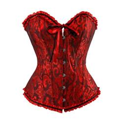 Vrapo Korsett Damen - Bustier Corset Top für Frauen - Vollbrust Corsage Schnürkorsett Taillenformer Dessous - Schwarz - Größe XS von Vrapo