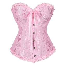 Vrapo Korsett Damen - Bustier Corset Top für Frauen - Vollbrust Corsage Schnürkorsett Taillenformer Dessous - Schwarz - Größe XS von Vrapo