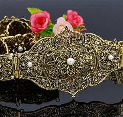 Caucasus Brautkleid Gürtel für Frauen Antik Blume Taillengürtel Verstellbare Länge Bauchkette von Vsadsau