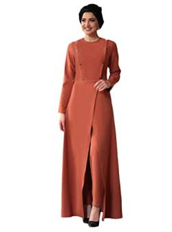 Damen Muslimischer Anzug Islamische Kleidung Büro Dame Langarm Kleid und Hose 2-teiliges Set, 1, XX-Large von Vsadsau