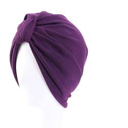 Damen Satin Futter Turban Kappe Muslim Kopftuch Motorhaube Elastisch Solid Knoten Indien Cap Chemo Cap von Vsadsau