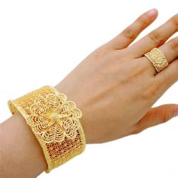 Goldfarbenes afrikanisches Dubai-Armband für Damen, dicke Kette, gedrehte Kette, Armreif, Modeschmuck von Vsadsau