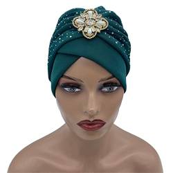 Nigeria Hochzeit Diamonds Afrikanische Kopfbedeckung Plissee Turban Kappe für Frauen Kopfwickel Muslimische Motorhaube Hut von Vsadsau