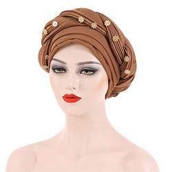 Vsadsau Afrikanische Autogele Kopfbedeckung Nigeria Headwrap Muslim Turbans Hijab Zöpfe Hut Turban Cap von Vsadsau
