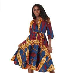 Vsadsau Afrikanisches Kleid für Damen, Dashiki, traditionelles Kleid, 3/4-Ärmel, Party, Abendkleid, afrikanische Kleider, Ys902, L von Vsadsau