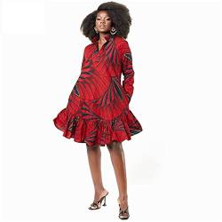Vsadsau Damen Afrikanisches Ankara-Druck, Minikleid, traditionell, lässig, Party, Abendkleid, afrikanische Kleider, Ys906, M von Vsadsau