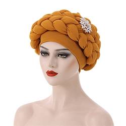 Vsadsau Damen Turban Cap Head Wraps Muslim Hijab Cap Turban Afrikanischer Zopf Kopfband Nigeria Auto Gele von Vsadsau