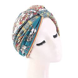 Vsadsau Damen bedruckte Baumwolle Turban Hut Satin Futter Chemokappe Muslim Knoten Bonnet Hijab Caps von Vsadsau