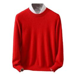 Vsadsau Herbst/Winter Herren Kaschmir Pullover Rundhals Einfarbig Pullover Warme Pullover, rot, X-Large von Vsadsau