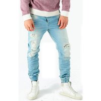 VSCT Destroyed-Jeans VSCT Herren Jeans Noah Cuffed Vintage Bleached Used Look V-5641223 Destroyed Männer-Hose Jeans Slim Fit von Vsct