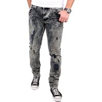 VSCT Destroyed-Jeans VSCT Jeans Herren Alec Slim Black Bleached Destroy Destroyed Männer-Hose Jeans Slim Fit von Vsct