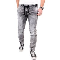 VSCT Stretch-Jeans VSCT Jeans Herren Nash Cuffed Moonwash Vintage Optik V-5641550 Schwar Slim Fit Jeans-Hose von Vsct