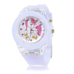 Vspek Children's Analogue Quartz Watch, Unicorn Cartoon Watch for Girls - Electronic Toddler Light Glowing Watch, Best Gifts for Girls Age 3-10 (Lila von Vspek