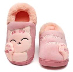 Vunavueya Damen Winter Flache Hausschuhe Herren Plüsch Pantoffeln Warme gefüttert Pantoletten Weich Bequem Slipper Schuhe Pink Rose 39/40 EU/40-41CN von Vunavueya