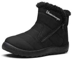 Vunavueya Winterstiefel Damen Warm gefütterte Winterschuhe Schneestiefel Winter Schlupfstiefel Kurzschaft Stiefel Boots Schuhe Schwarz 38 EU_240 von Vunavueya