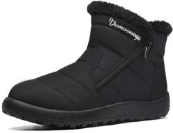 Vunavueya Winterstiefel Damen Warm gefütterte Winterschuhe Schneestiefel Winter Schlupfstiefel Kurzschaft Stiefel Boots Schuhe Schwarz 39 EU_245 von Vunavueya