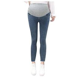 Vuncio Umstandsjeans Damen Bootcut Unterbauchbund Hose Damen Jeans High Waist Skinny Winter Große Größen Casual Sportshirts Maternity Umstandshose Jeanshose (Blau, M) von Vuncio