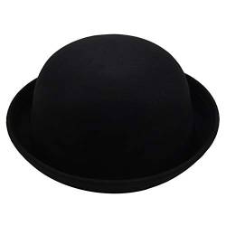 Vycowb 1 Stueck Melone Bowler Muetze Hut Bowlerhut Bowler Hut Filzhut Chaplin Hat Reithut (Schwarz) von Vycowb