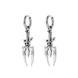 W WEILIRIAN Gothic Skelett Reifen Ohrringe Punk hängende Fledermaus Ohrringe Silber Schwert Ohrringe Totenkopf Ohrringe Cosplay Party Halloween Ohrringe Schmuck Frauen Mädchen Geschenke von W WEILIRIAN