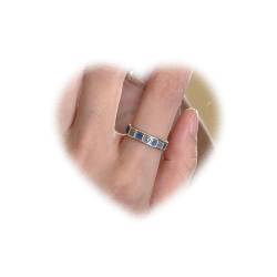 W WEILIRIAN Vintage Blau Emaille Ring für Frauen Blau Knöchel Ring Minimal Stapel Ring Boho Finger Ring Emaille Offener Ring Verstellbarer Ring Schmuck für Mädchen Geschenke von W WEILIRIAN