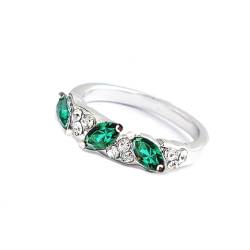 W WEILIRIAN Vintage Smaragd Ring Smaragd Kristall Knöchelring Smaragd Strass Stapelring Smaragd Edelstein Fingerring grüner CZ Ring für Frauen und Mädchen Geschenke (Silver) von W WEILIRIAN