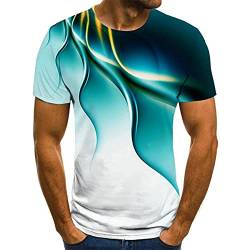 Herren 3D Bedrucktes T-Shirt Personalisiertes Blitz-T-Shirt KurzäRmliges LäSsiges T-Shirt Neues Sommermode-T-Shirt von WAEKQIANG