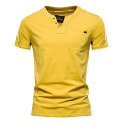 Sommer Top QualitäT Baumwolle T-Shirt MäNner Einfarbig Design V-Ausschnitt T-Shirt Casual Klassische Herrenbekleidung Tops T-Shirt Herren von WAEKQIANG