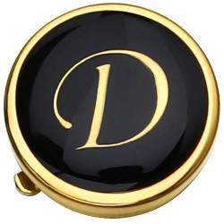 Emaille-Knopfhüllen für Herren, personalisierte Manschettenknöpfe mit Initialen, Button Cove, Business-Accessoires mit Geschenkbox-Gold D von WAGNPNT