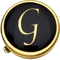 Emaille-Knopfhüllen für Herren, personalisierte Manschettenknöpfe mit Initialen, Button Cove, Business-Accessoires mit Geschenkbox-Gold G von WAGNPNT