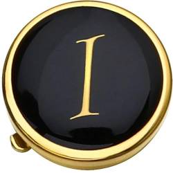 Emaille-Knopfhüllen für Herren, personalisierte Manschettenknöpfe mit Initialen, Button Cove, Business-Accessoires mit Geschenkbox-Gold I von WAGNPNT