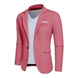 WAIDFU Herren Casual Blazer Ein-Knopf Slim Fit Smart Casual Jacke Leichte Business Anzugjacken, rose, M von WAIDFU