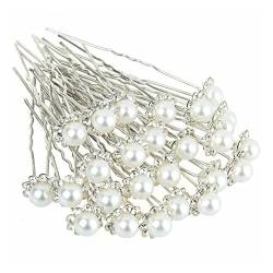 20 Stück Perlen-Strass-Haarnadeln, weiße Blume, Schmuck, Brautschmuck, Retro-Stirnband, Hochzeitshaar, Kopfbedeckung, Kamm, Headadd B4K9 Charm von WAITLOVER