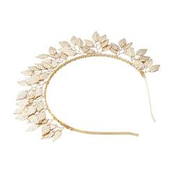 Blattperlen Stirnbänder Handgewebtes Haarband für Frauen Braut Krone Tiara Hochzeit Gold Band Haar Party Haar Mode Silber Accessoire von WAITLOVER