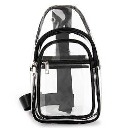 Fashion Messenger Bag Clear PVC Fanny Pack Waterproof Transparent Chest Bag Crossbody Approved Stadion Women Bag for Men Purse Backpack Stadion Concerts Clear Sling Concerts Pack Pack Fanny Wo, von WAITLOVER