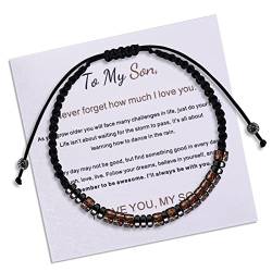 WAITLOVER To My Son Grandson I You Meaningful Morse Code Perlen Armbänder S6I3 Mode Geschenk Armbänder Für S Für Männer von WAITLOVER