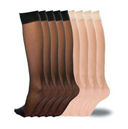 WAJIAFAR 9er-Pack kniehohe Damen-Nylonstrumpfhosen mit energiespendender Unterstützung… von WAJIAFAR