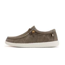 WALK IN PITAS WP150 WALLABI Washed | Herren Mokassins | Casual Bootsschuhe | Sommer-Sneakers | Herren Freizeitschuhe | Pitas Herrenschuhe | Taupe 42 von WALK IN PITAS