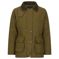 WALKER AND HAWKES - Hazelwood - Damen Country-Jacke aus Tweed - für die Jagd geeignet - Dunkles Salbeigrün - EU 38 (UK 10) von WALKER AND HAWKES