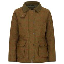 WALKER AND HAWKES - Hazelwood - Damen Country-Jacke aus Tweed - für die Jagd geeignet - Rot gestreift - EU 44 (UK 16) von WALKER AND HAWKES