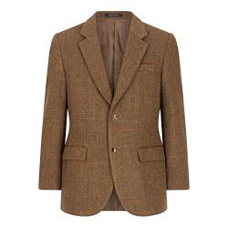 WALKER AND HAWKES Herren Country-Blazer - Klassische Jacke aus Windsor-Tweed - Brauner Tweed - Größe EU 56 (UK 46) von WALKER AND HAWKES