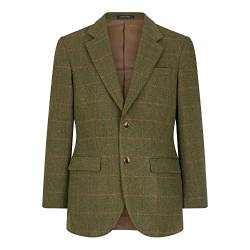 WALKER AND HAWKES Herren Country-Blazer - Klassische Jacke aus Windsor-Tweed - Dunkles Salbeigrün - Größe EU 52 (UK 42) von WALKER AND HAWKES
