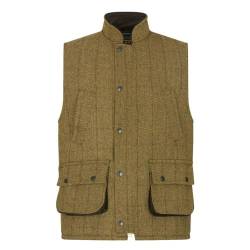 WALKER AND HAWKES Herren Country-Weste aus Tweed - für die Jagd geeignet - Helles Salbeigrün - Größe XL (44"-46") von WALKER AND HAWKES