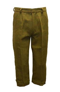 WALKER AND HAWKES Herren Kniebundhose aus Tweed - für die Jagd geeignet - Dunkles Salbeigrün - Größe 32“ von WALKER AND HAWKES